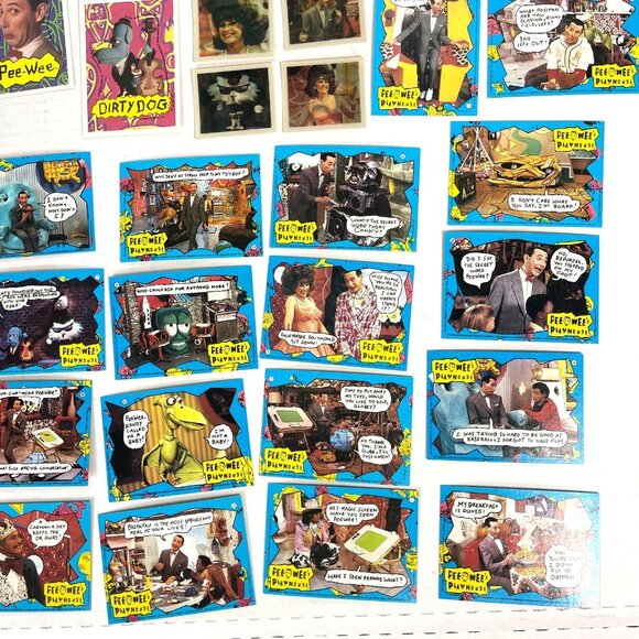 Pee Wees Playhouse Vtg Card Sticker Tattoo Flicker Fun Lot 59 pcs Paul Reubens - Picture 8 of 14